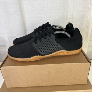 WHITIN Minimalist Barefoot Trail Runner  Men Size 41 Wide US Size 8 Black Gum